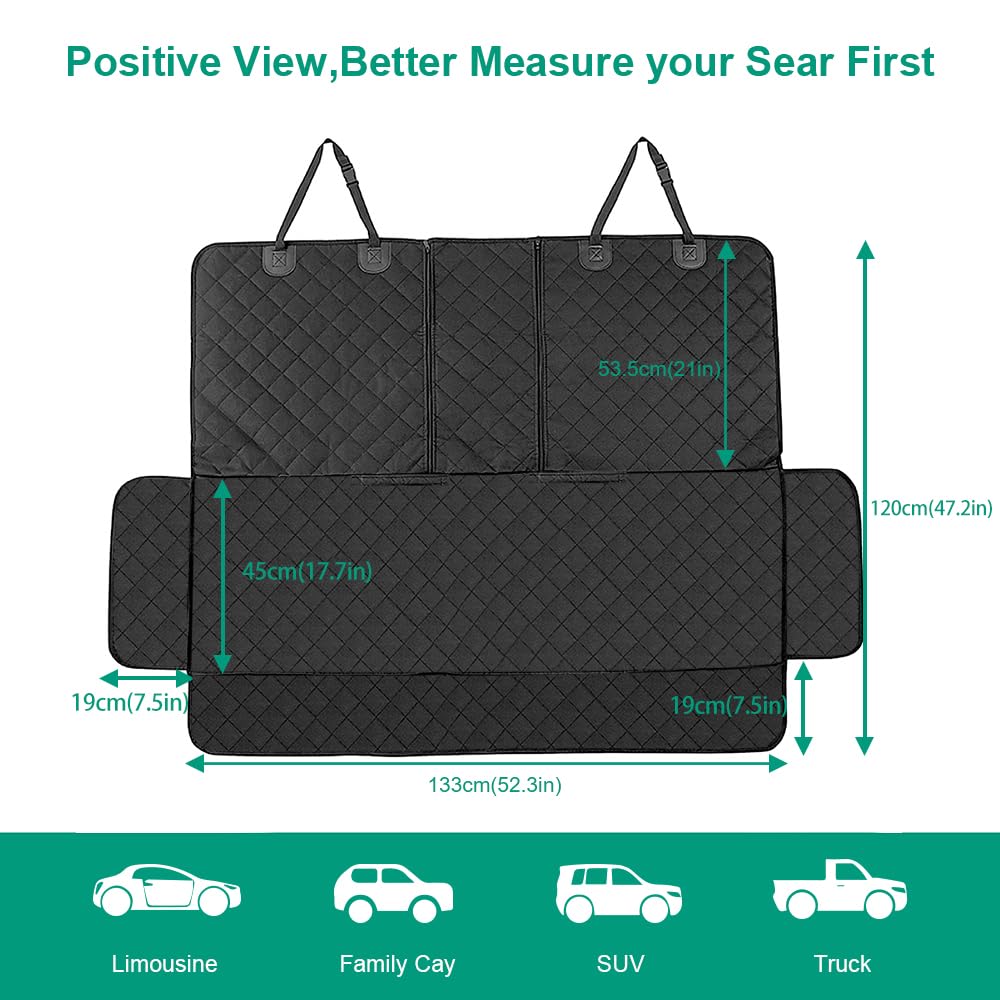 ANOSOSPECIAL Dog Car Seat Cover – Non-Slip, Waterproof Back Seat Protector, Fur-Resistant, Durable, Universal Fit for Cars, SUVs & Vans