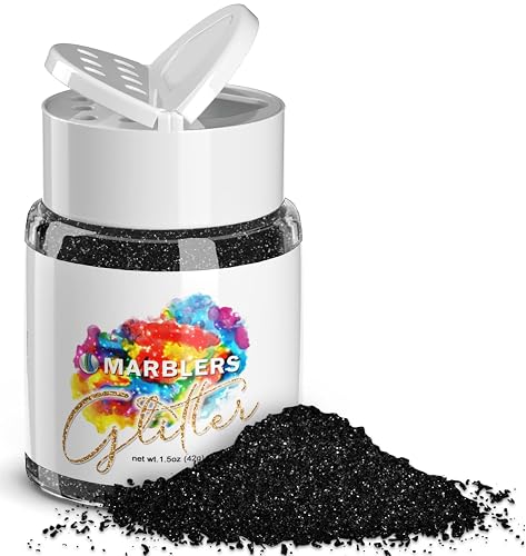 MARBLERS Twinkle Glitter [Black Knight] 1.5oz (42g) | Fine | Non-Toxic, Vegan, Cruelty-Free | Face, Body, Eyeshadow, Hair, Festival, Party Makeup |