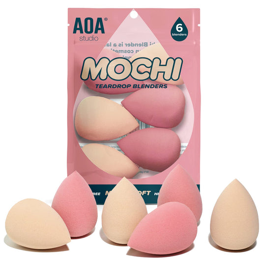 AOA Studio Collection Makeup Mochi Sponge Set Makeup Blender Latex Free and High-definition Set of 6 Makeup Blender For Powder Cream and Liquid Wonder Beauty & Personal Care AOA STUDIO