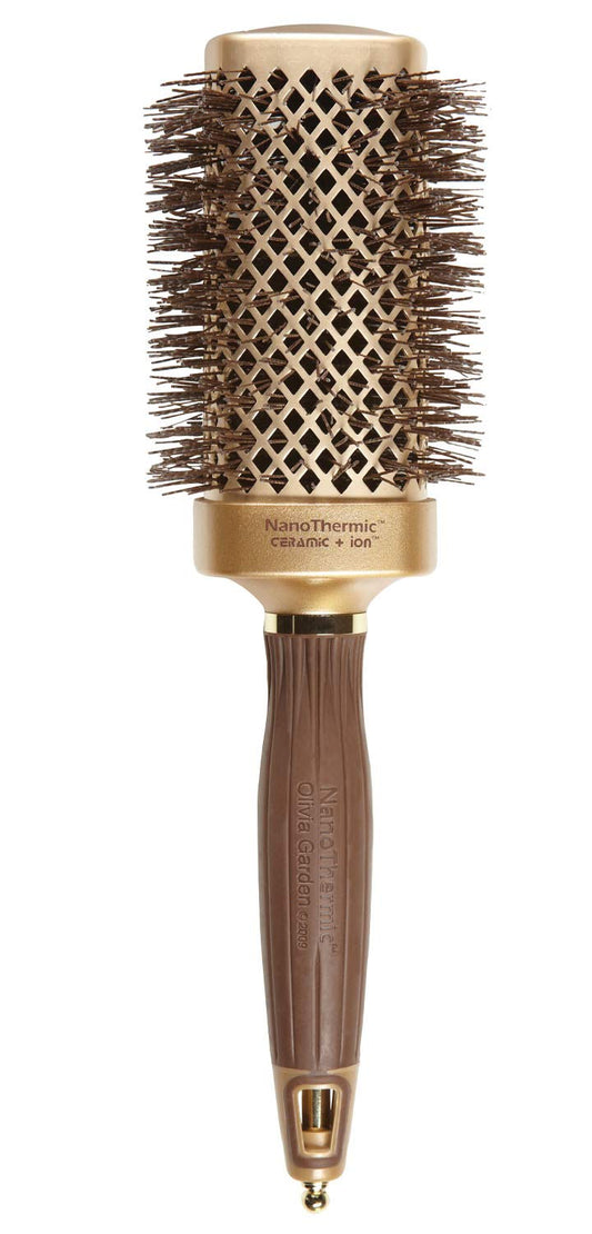 Olivia Garden NanoThermic Ceramic + Ion Square Shaper Thermal Hair Brush - Not Electrical - Professional Blowout Brush for Normal to Thick Hair