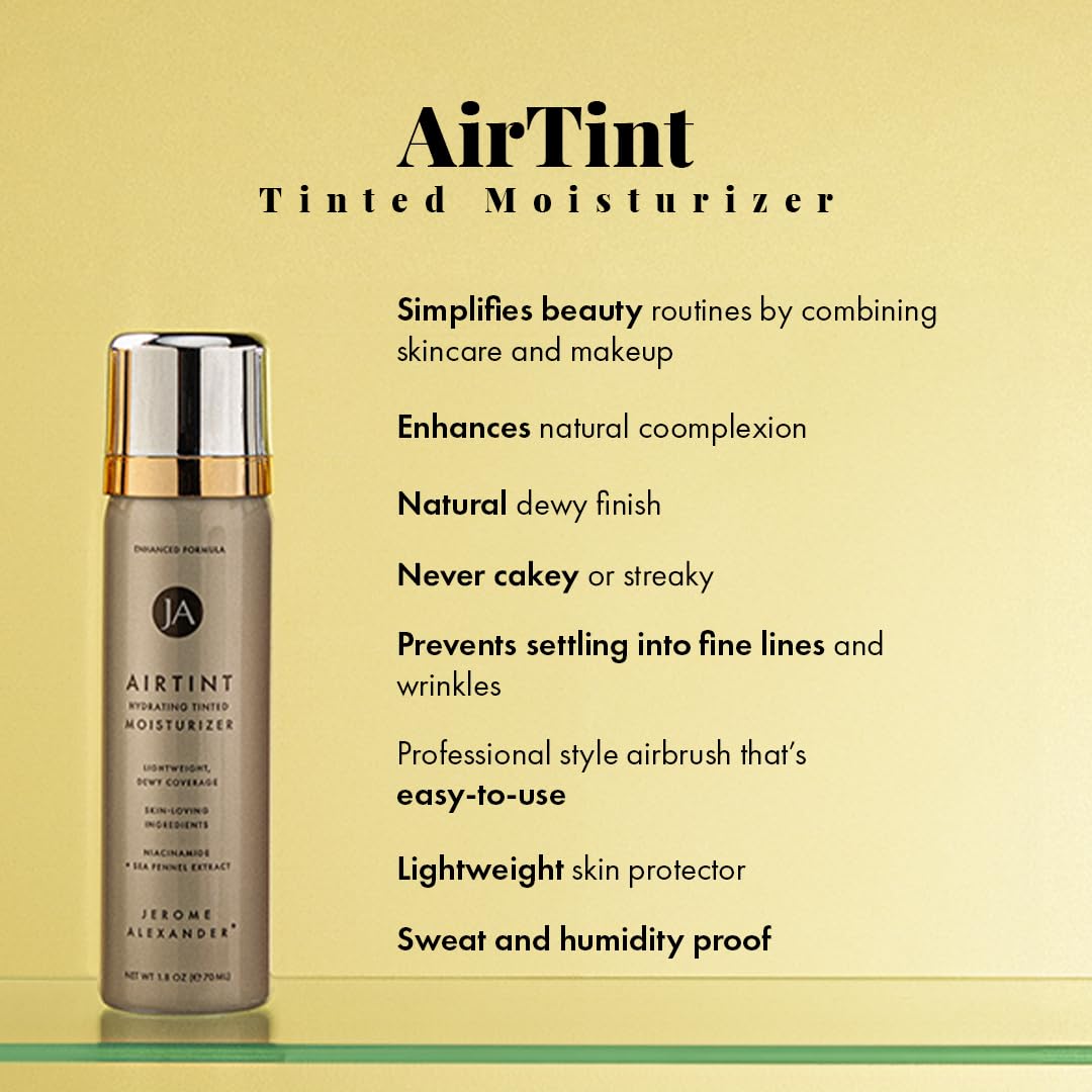 Jerome Alexander MagicMinerals AirTint Tinted Moisturizer AirBrush Spray Light | Tinted Moisturizer Spray with Anti-Aging Ingredients | Medium Dark