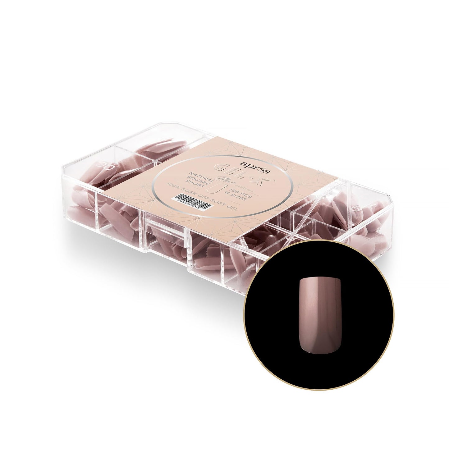 Apres Neutrals Gel-X Mia Box Of Press On Nails, 11 Sizes 00-9, Soft Gel Nail Tip Box (150pcs) (Natural Square Short, 150pcs) Beauty & Personal Care APRÉS