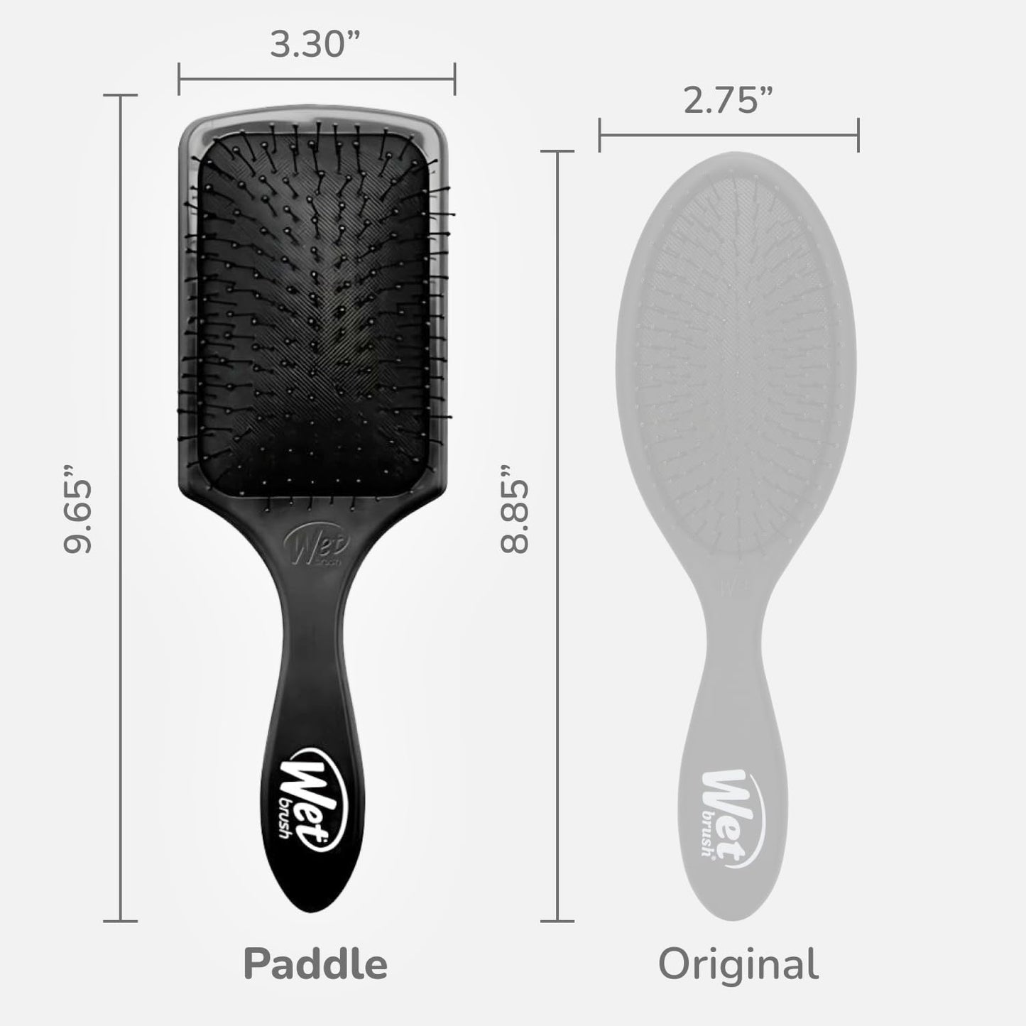 Wet Brush Paddle Detangler Hair Brush, Black, Ultra-Soft IntelliFlex Bristles with AquaVent Design, Great For Treatment & Mask Application, Women