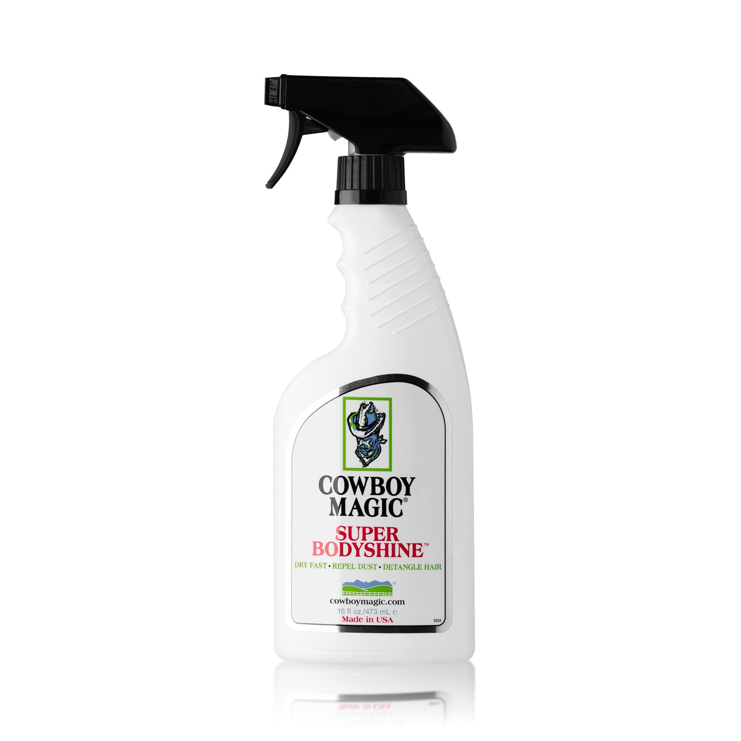 Cowboy Magic Super Bodyshine Fast Dry Repel DUST DETANGLE Hair 16 Ounce