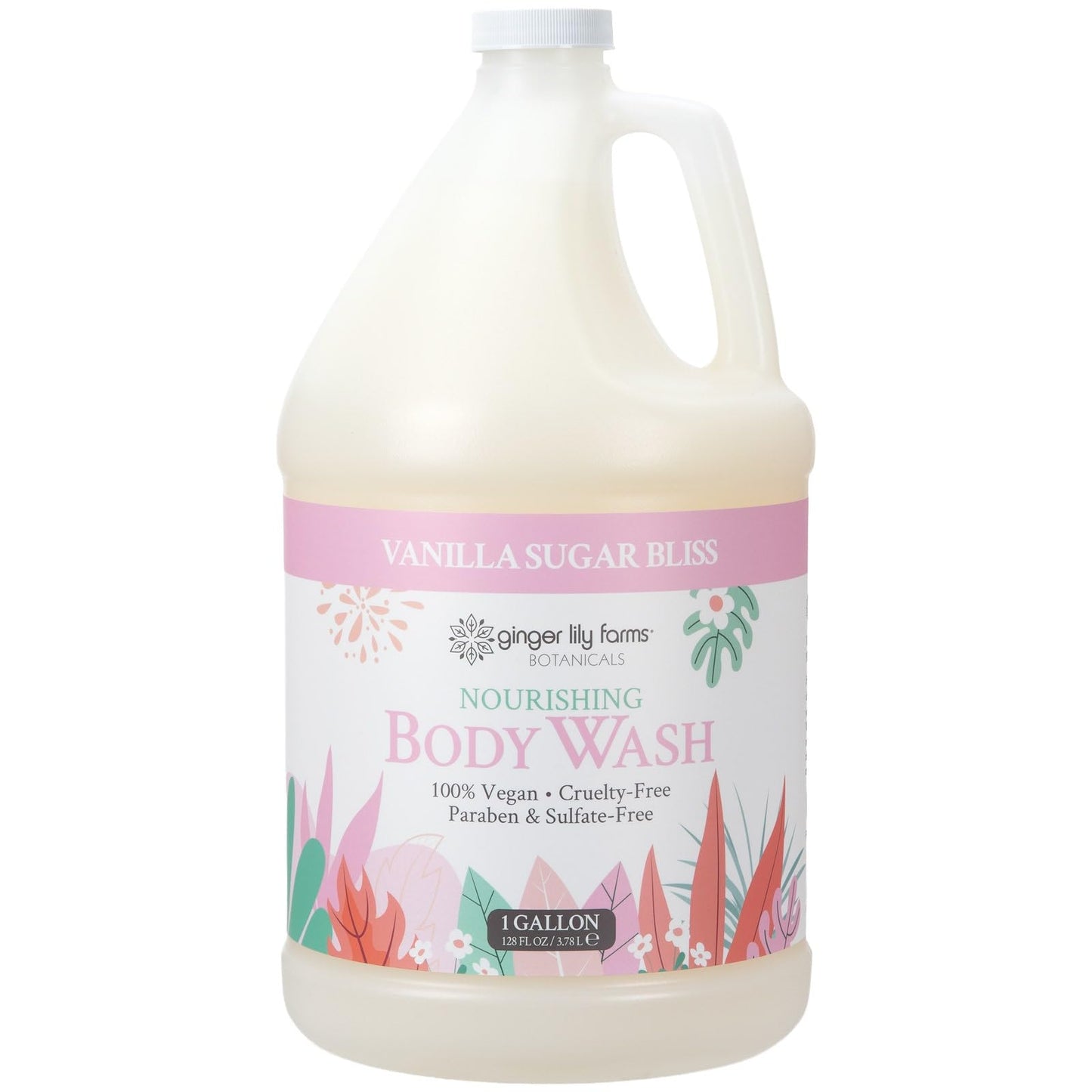 Ginger Lily Farms Botanicals Nourishing Body Wash, 100% Vegan & Cruelty-Free, Vanilla Sugar Bliss Scent, 1 Gallon (128 fl oz) Refill Beauty & Personal Care Ginger Lily Farms