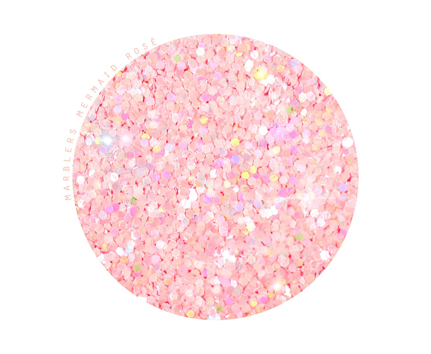 MARBLERS Mermaid Shaped Face & Body Glitter [Light Pink] 0.18oz (5g) | Chunky | Chopped | Flake | Non-Toxic | Vegan | Cruelty-Free | Festival, Rave