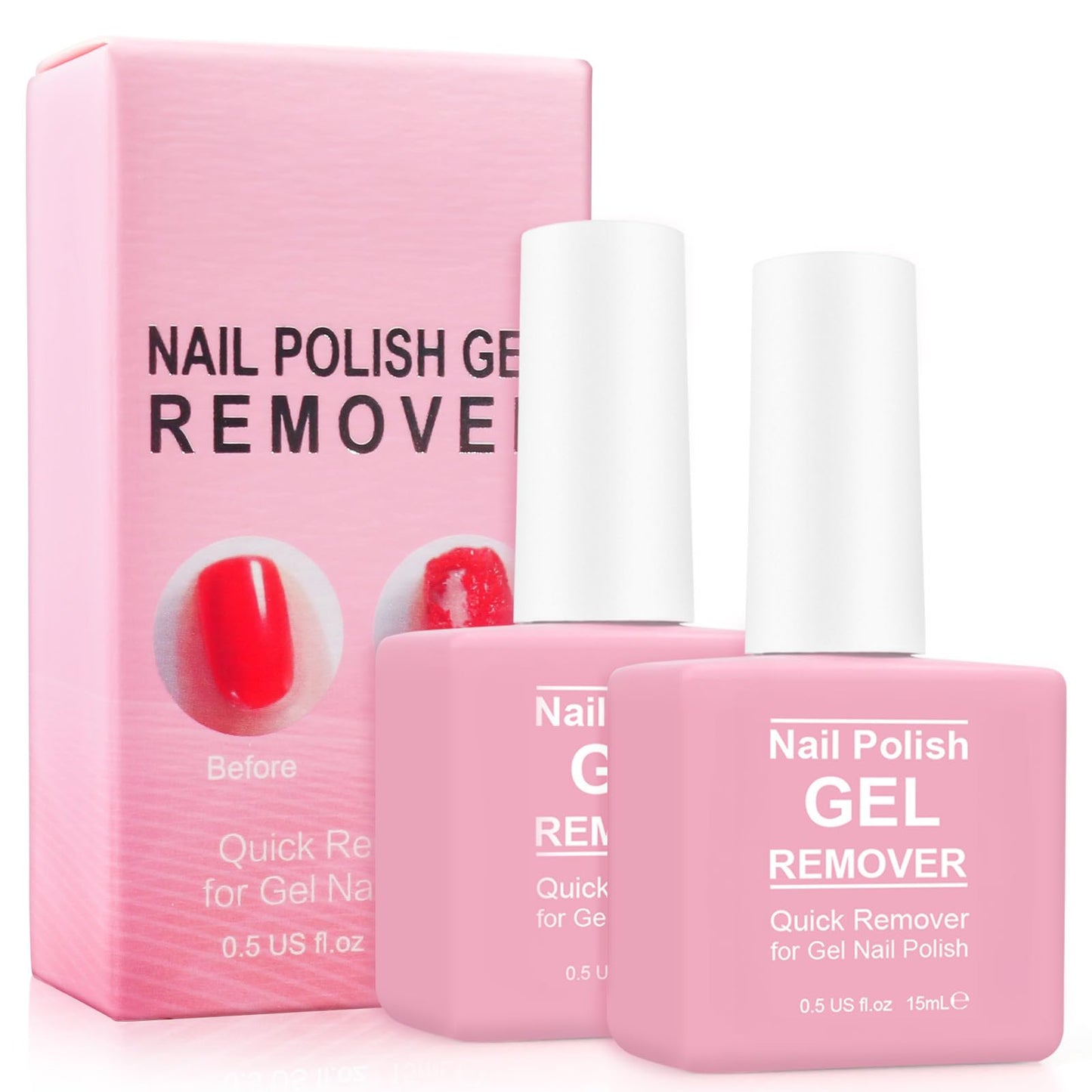 Gel Nail Polish Remover, (2PCS) Professional Gel Polish Remover for Nails, No Need for Foil, Quick & Easy Polish Remover In 2-5 Minutes, 0.5 Fl Oz Beauty and Personal Care NIFEISHI Default Title