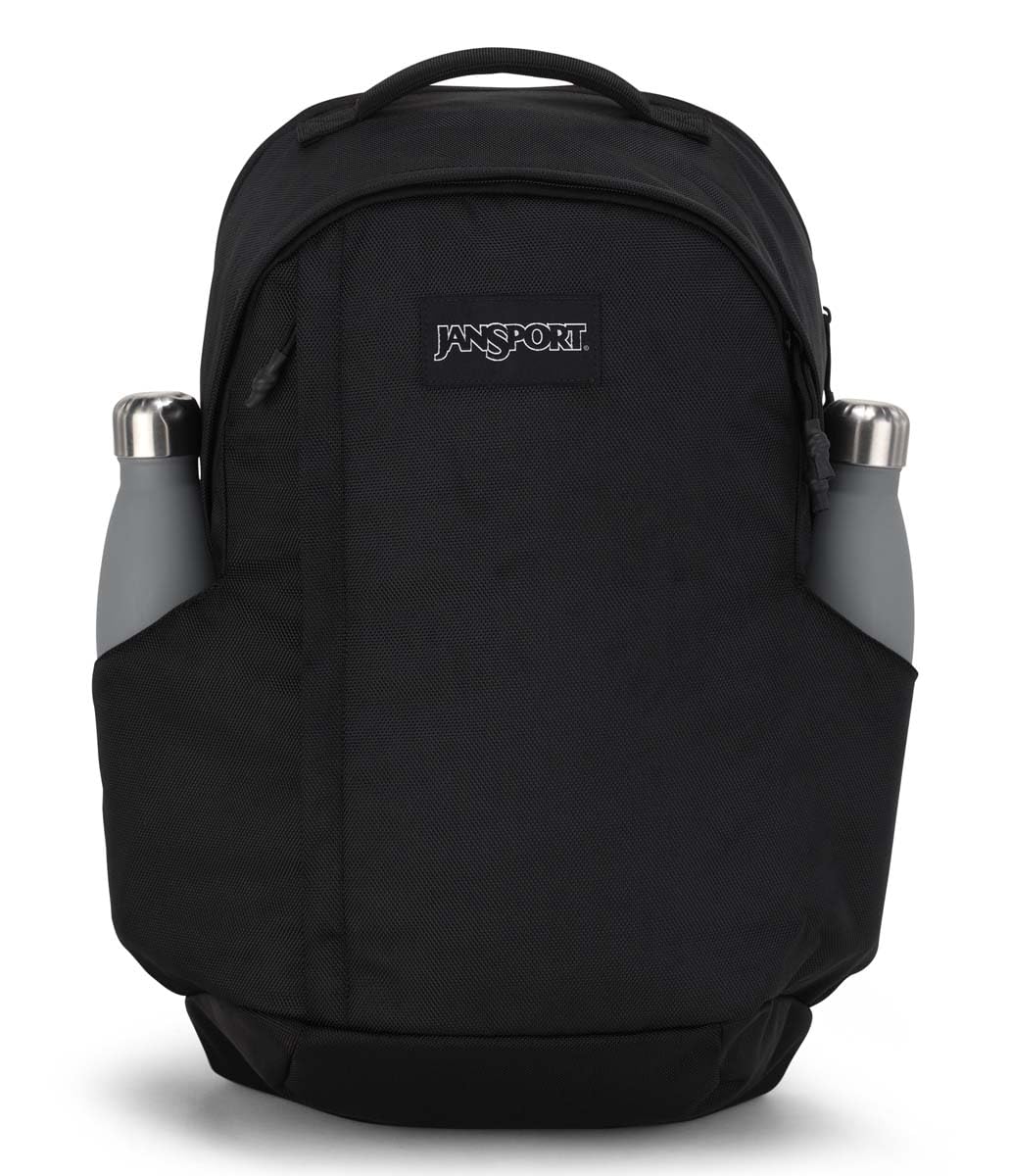 JanSport Station Pack - Large Backpack with Side Access Padded Laptop Sleeve, Dual Water Bottle Pockets, and Organizer Loft Pocket, Black