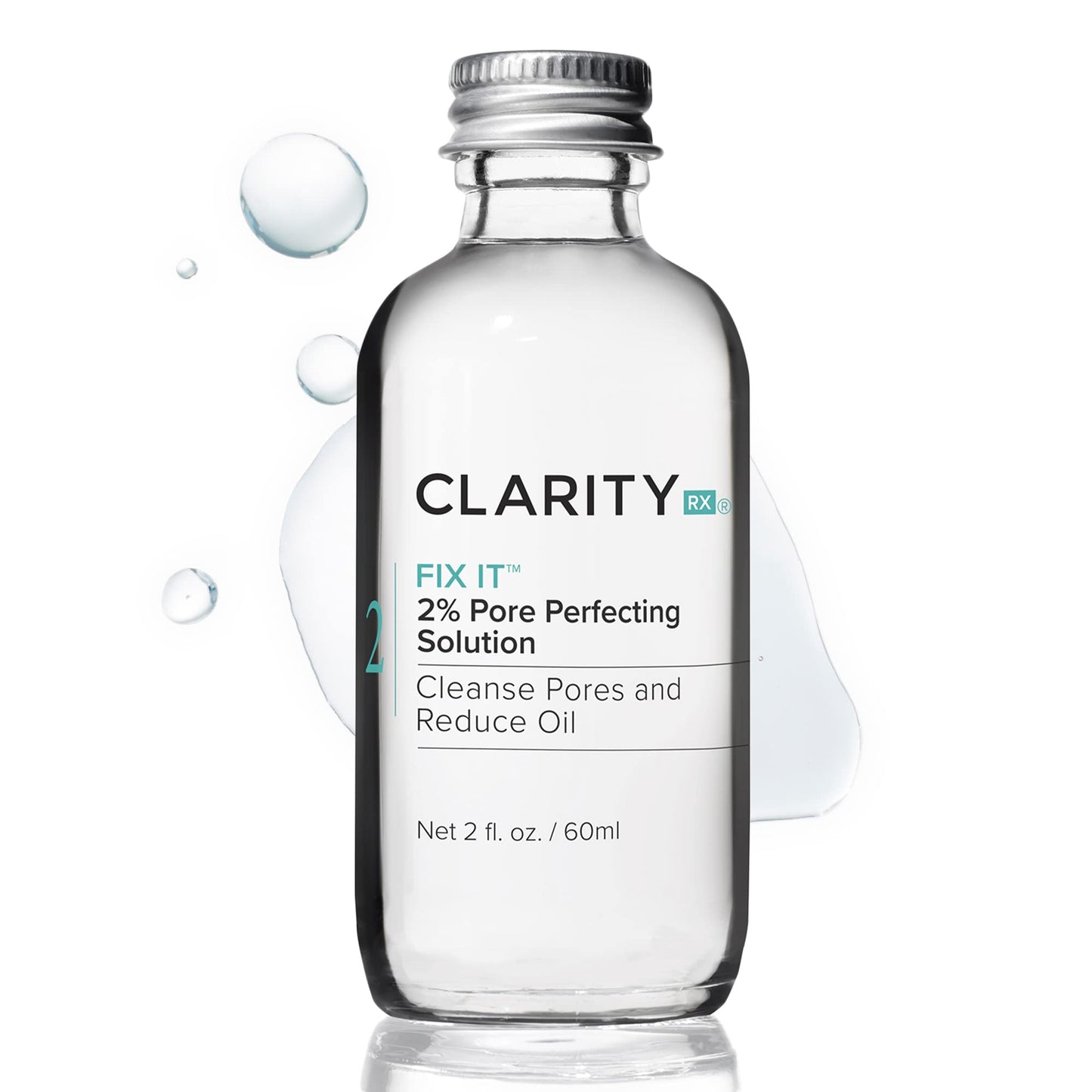 ClarityRx Fix It 2% Pore Perfecting Solution with Salicylic Acid for Acne-Prone & Oily Skin, Natural and Plant Based (2 fl oz)