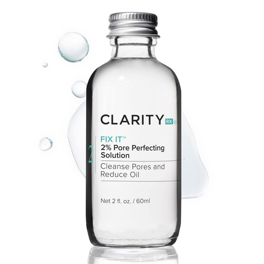 ClarityRx Fix It 2% Pore Perfecting Solution with Salicylic Acid for Acne-Prone & Oily Skin, Natural and Plant Based (2 fl oz)