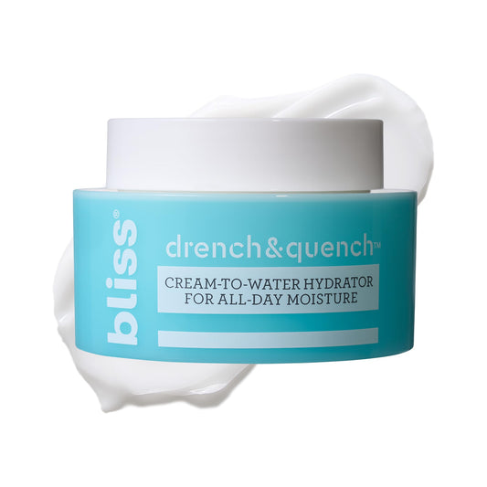 Bliss Drench & Quench Hyaluronic Acid Cream to Water Moisturizer | Lightweight Face Cream with 4 Types of Hyaluronic Acid for All Day Hydration