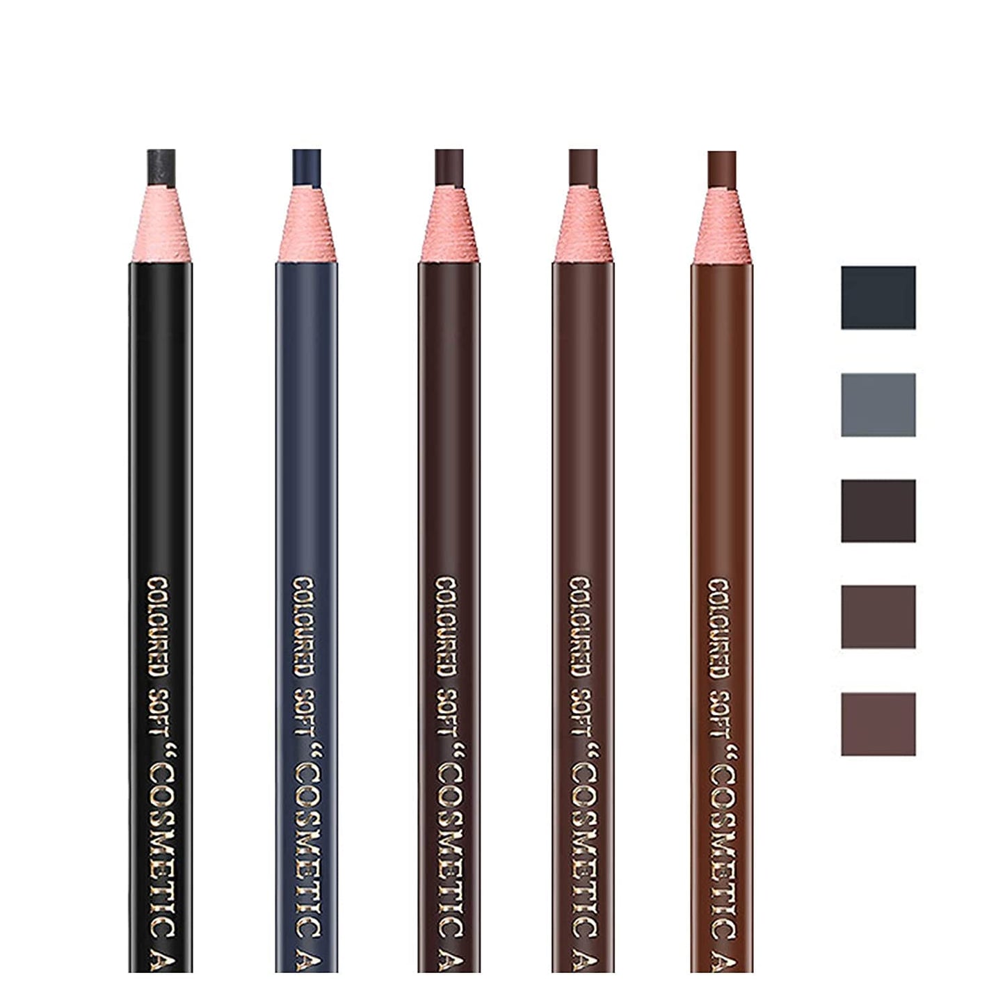 5 COLORS Set Eyebrow Pencil Drawing Eye Brow Pen Peel Off Makeup Cosmetic