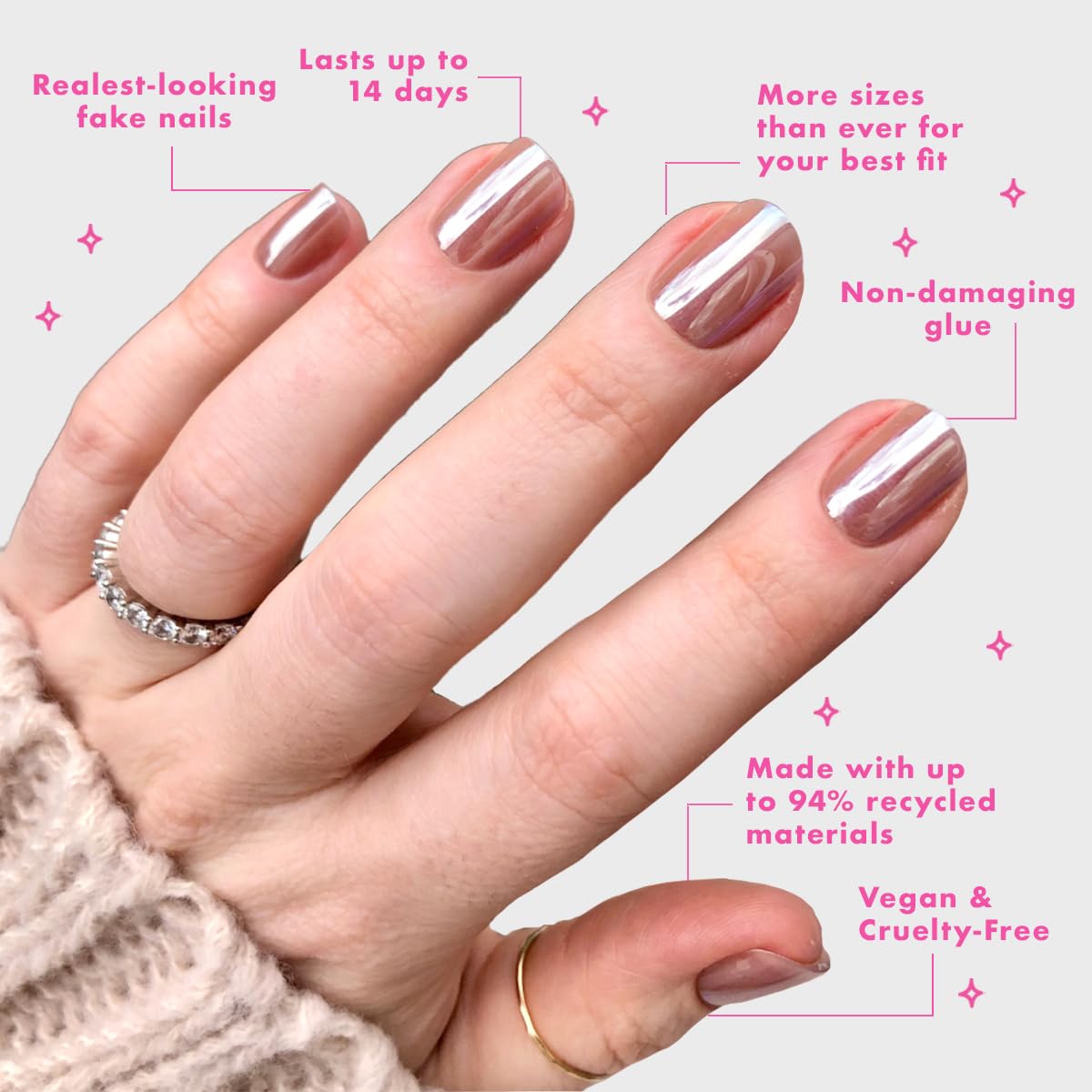Olive & June Minimalist Instant Mani Press On Nails (Glue) | 42 Fake Nails, 21 Sizes | Non-Toxic, Long-Lasting Barely-There Look | Salon-Quality at Beauty & Personal Care Olive & June