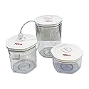 NESCO 3-Piece Vacuum Canister Set - BPA-Free Food Storage Containers with Lids, for Marinating, Meal Prep, Pantry Organization, Compatible…