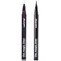 Lash'd Up Glue Liner Pen (Extra Strong, Clear & Black) Magic Self-Adhesive Eyeliner Full-size 0.032 Oz. (2 PCS, Clear & Black, Extra Strong)