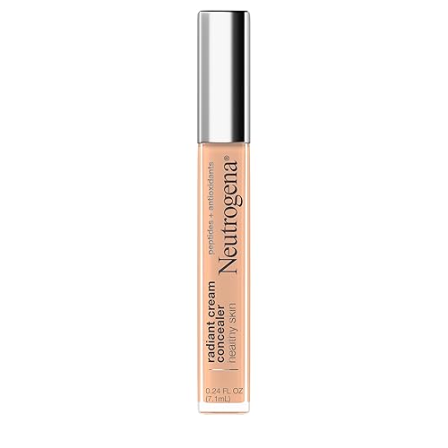 Neutrogena Healthy Skin Radiant Brightening Cream Concealer with Peptides & Vitamin E Antioxidant, Lightweight Perfecting Concealer, Brulee