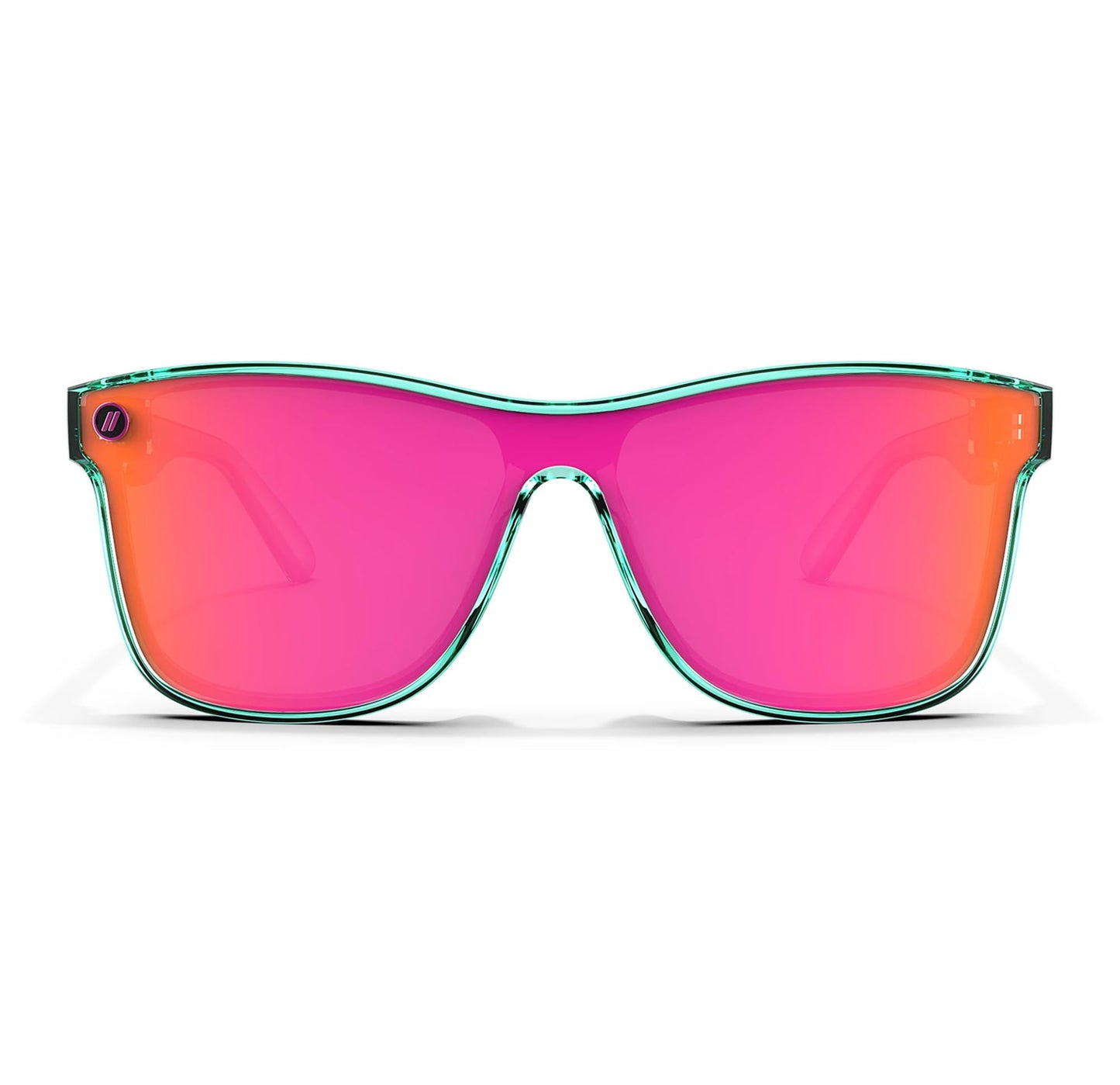 Blenders Eyewear Millenia X2 - Polarized Sunglasses - Flat, Mirrored Lens, Tough Frames - 100% UV Protection - For Men & Women - Dance Electric