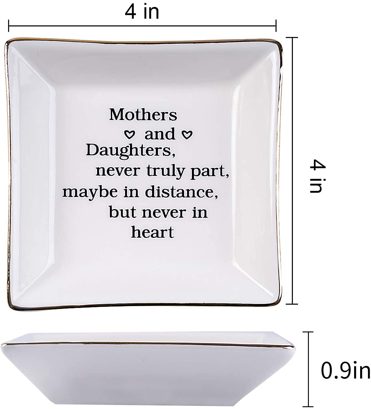 Ueerdand Gift for Mom from Daughter, Mother's Day, Christmas, Thanksgiving, Birthday Gift for Mother and Daughter Ceramic Ring Dish Decorative…