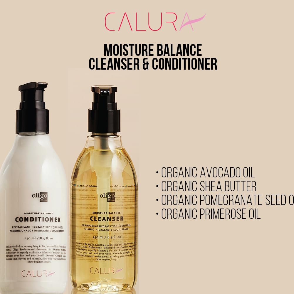 Oligo Professionnel - Calura Moisture Balance Cleanser & Conditioner - Sulfate free - Vegan - Paraben free - Color safe - Shine - Hydrating formula