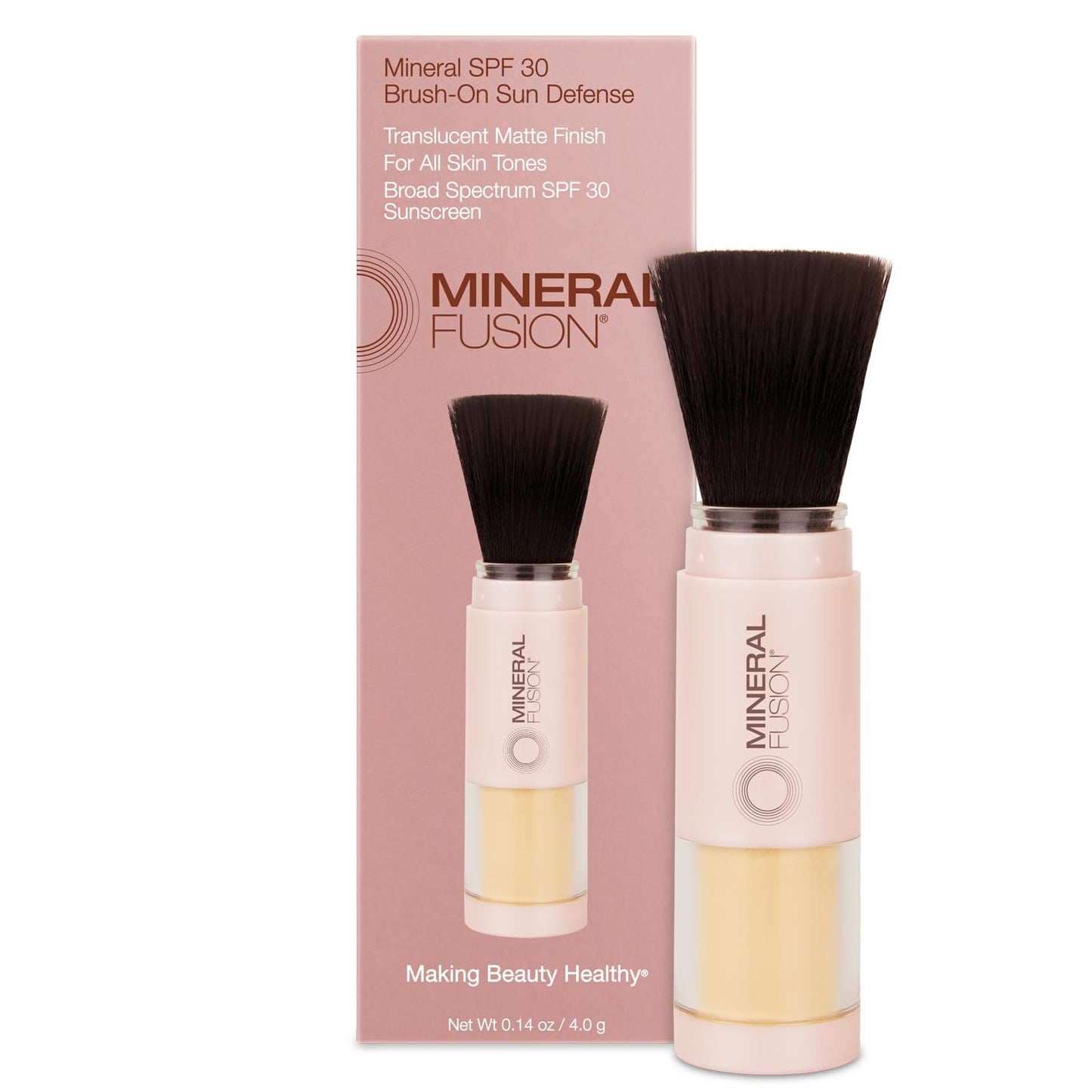 Mineral Fusion Brush-On Sun Defense, SPF 30, UVA and UVB Protection, No Parabens, Gluten Free, Vegetarian, No Phthalates, Hypo-allergenic 0.14 Ounce