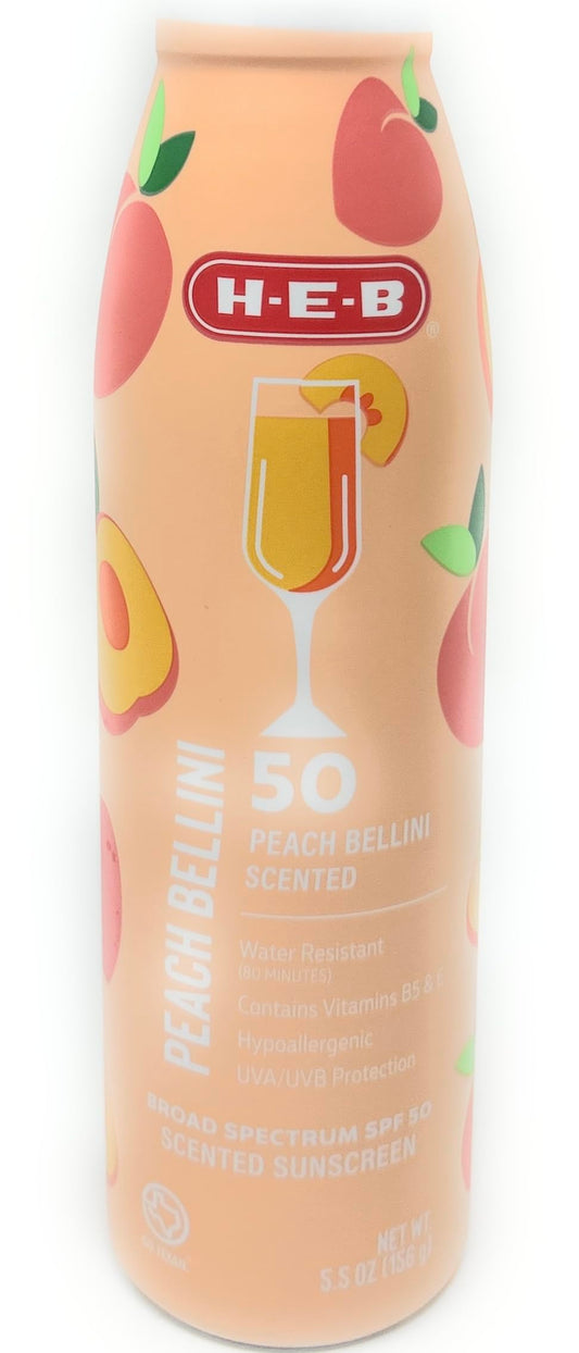 H-E-B Peach Bellini Scented Sunscreen Spray - SPF 50-5.5oz bottle Beauty & Personal Care H-E-B