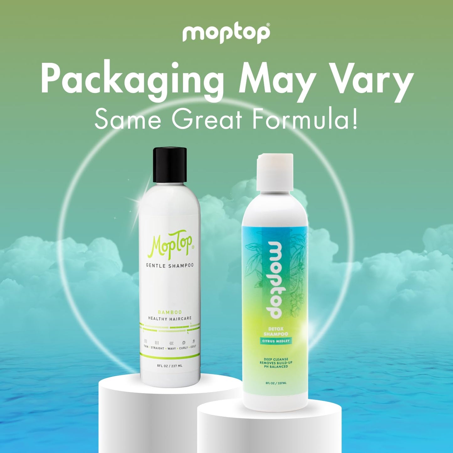 MopTop Detox Shampoo - Scalp Clarifying Shampoo for Build Up, Hard Water, Dirt & Oil, Sulfate & Paraben Free Hair Care for All Hair Types - Thin