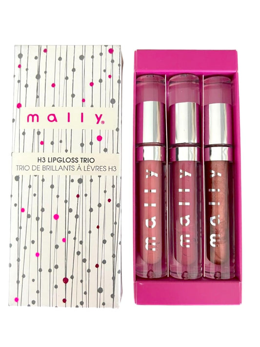 Mally H3 Lip Gloss Trio Gift Set - High-Shine Hydrating Lightweight - Shimmering Nude, Orchid Berry, Pink Daisy Beauty & Personal Care Mally Beauty