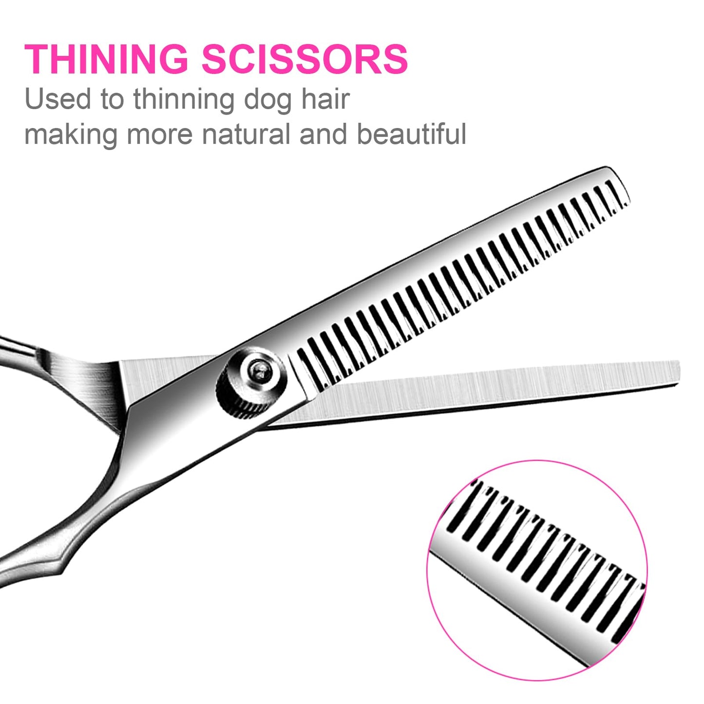 TINMARDA 5-in-1 Dog Grooming Scissors Kit – Professional Titanium-Coated Shears with Safety Round Tips for Dogs, Cats & Pets at Home