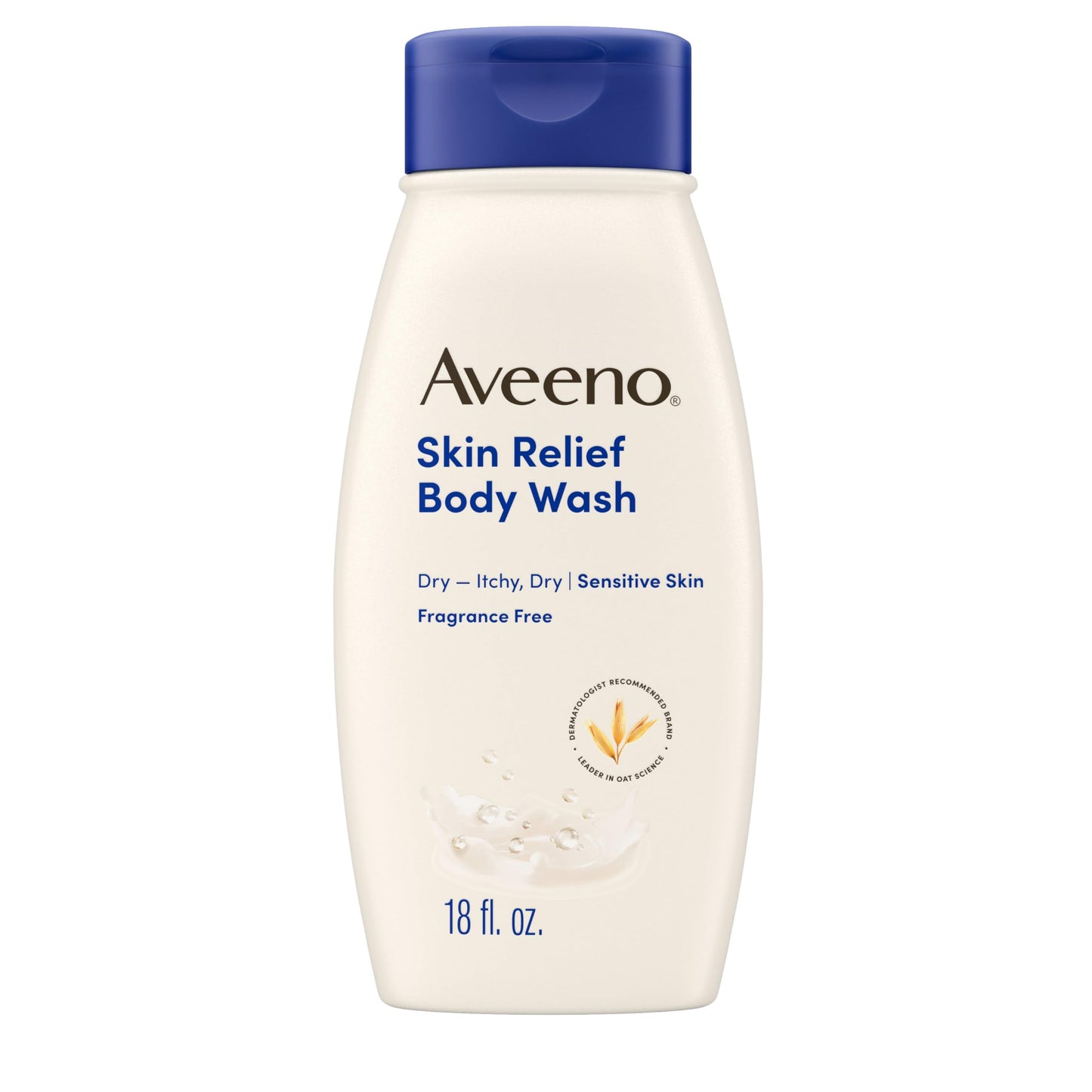 Aveeno Skin Relief Body Wash, Fragrance-Free with Triple Oat® complex, Gentle Daily Cleanser for Sensitive Skin Leaves Itchy, Dry Skin Feeling Soothed