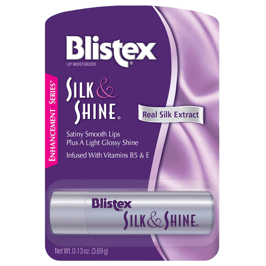 Blistex Silk & Shine Lip Balm, 0.13 Ounce Tube, Pack of 6 - Vitamin B5 & E, Bulk Lip Balm, Super Smooth Lip Moisturizer, Sheer Gloss for Finished Beauty and Personal Care Blistex