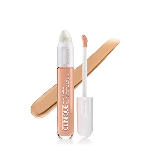 Clinique Even Better All-Over Full Coverage Concealer + Eraser Makeup For Dark Undereye Circles | With Hyaluronic Acid + Caffeine | Hydrating