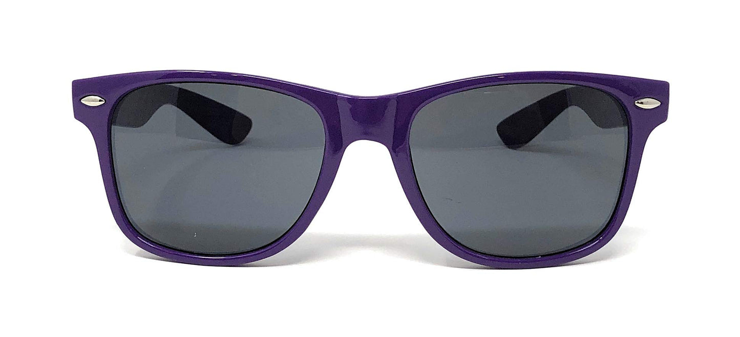 My Shades - Retro 80's Classic Rectangle Sunglasses (Purple, Smoke)