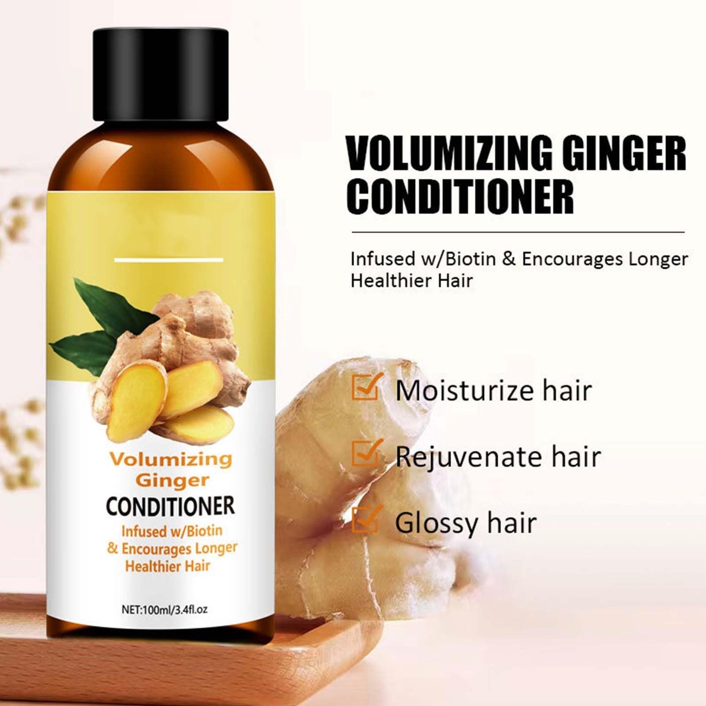 Shampoo & Conditioner & Body wash, Body Wash and Hair Care Gift Set,Ginger Skincare Relaxing Home Spa Set, Anti Hair Loss, Strengthen & Volumize, Bath
