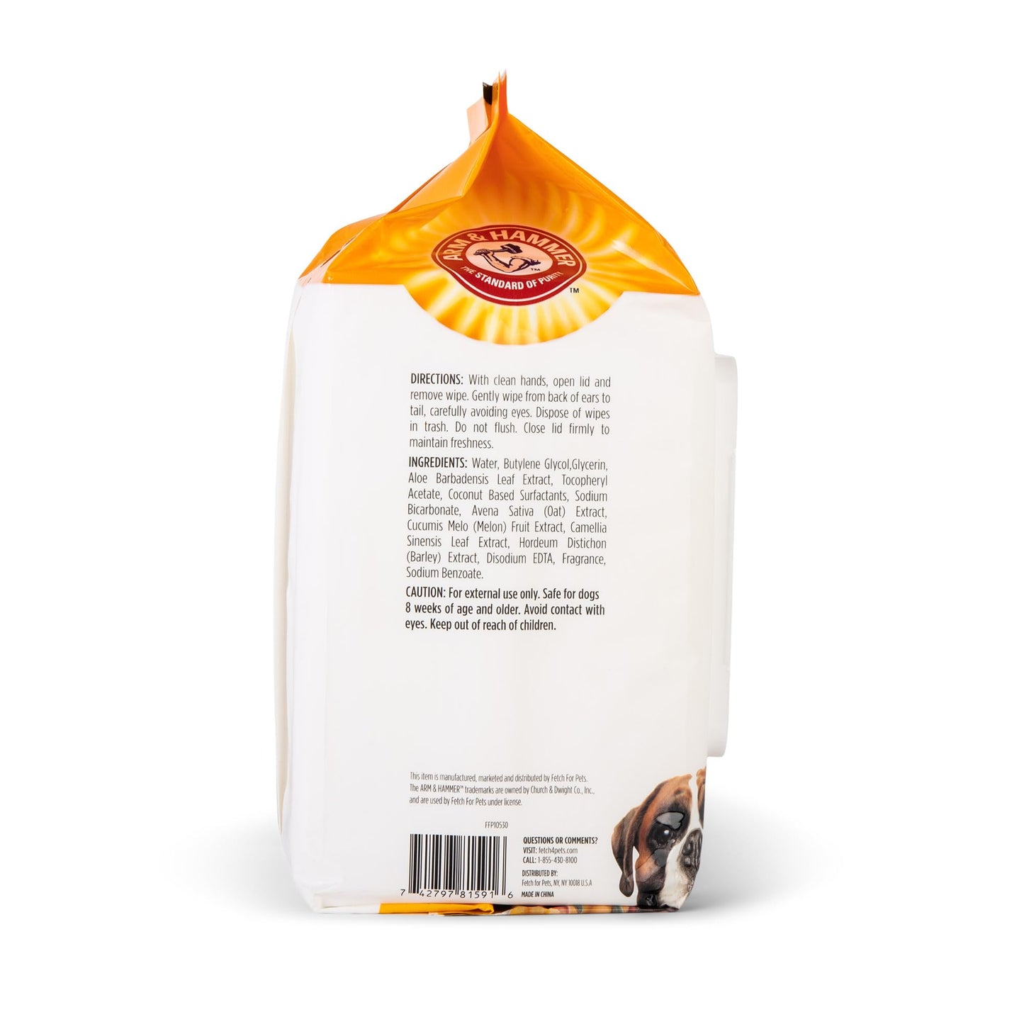 Arm & Hammer Pets Heavy Duty Dog Bath Wipes, Mango Scent – Grooming, Paw & Butt Wipes, Odor Eliminator & Deodorizing Pet Cleaning Wipes, 100 Count