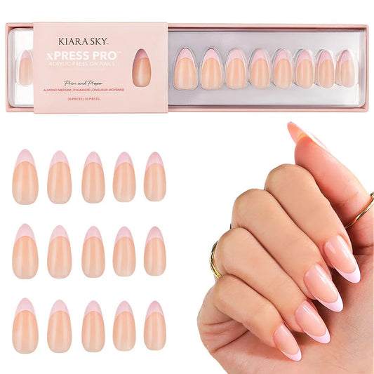 Kiara Sky XPRESS PRO 100% Acrylic Press On Nails - Instant Salon Quality Manicure, Long-Lasting, Easy Application, 30 Pieces Kit, Almond Medium-Prim Beauty & Personal Care KIARA SKY