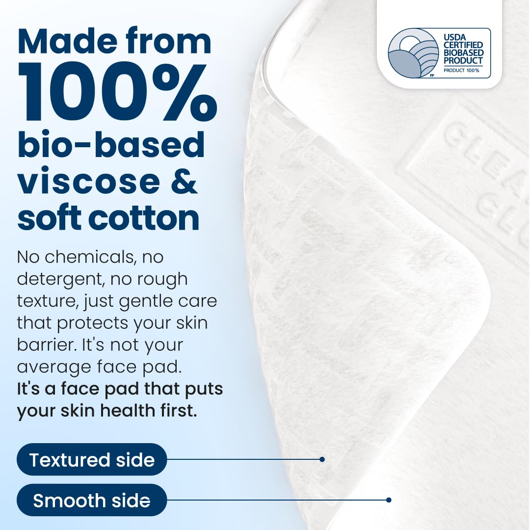 Clean Skin Club Clean² Pads 2.0 [NEW & Improved Edges] Guaranteed Not to Shed & Tear, Unique Triple Layers, Textured Side & Ultra Soft Side, Organic Beauty and Personal Care CLEAN SKIN CLUB