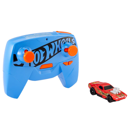 Hot Wheels RC Car, Remote-Control Rodger Dodger in 1:64 Scale, Race On and Off Track, Includes Track Adapter
