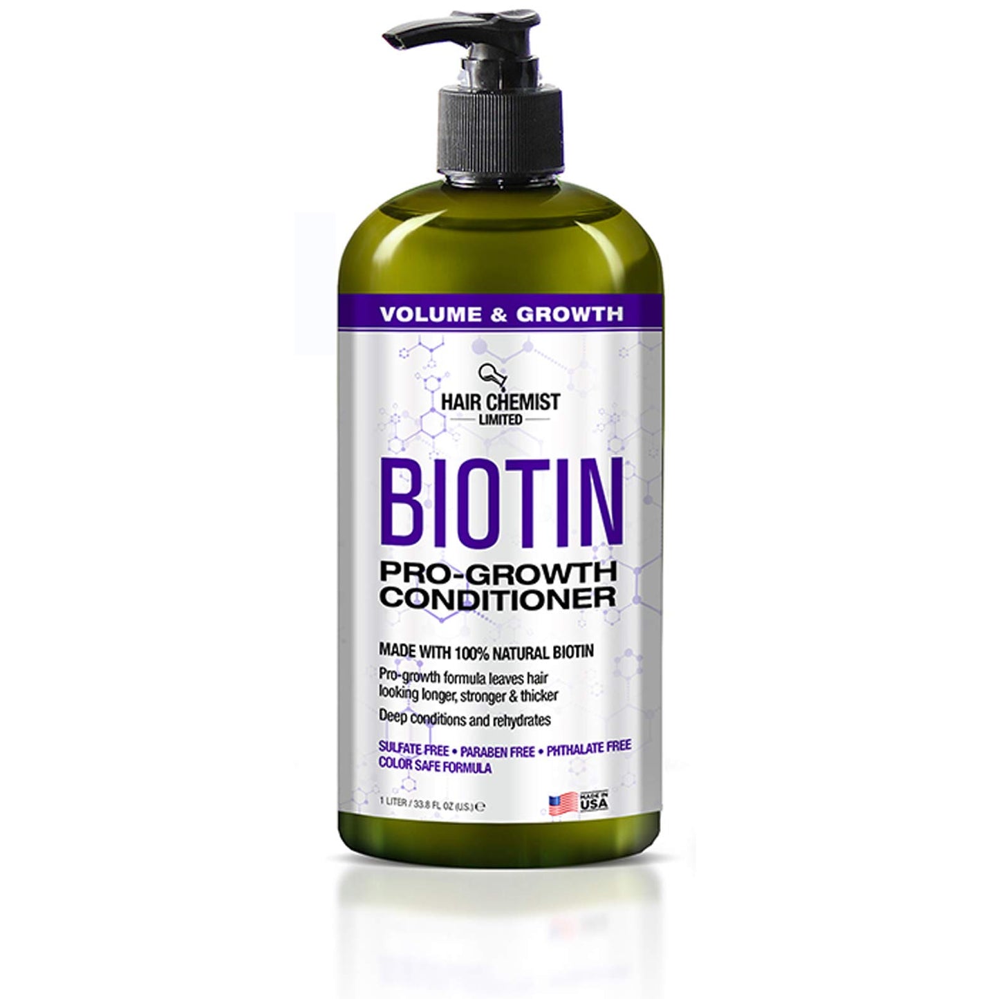 Hair Chemist Pro-Growth Shampoo & Conditioner Set with Biotin - Includes 33.8oz Shampoo & 33.8oz Conditioner