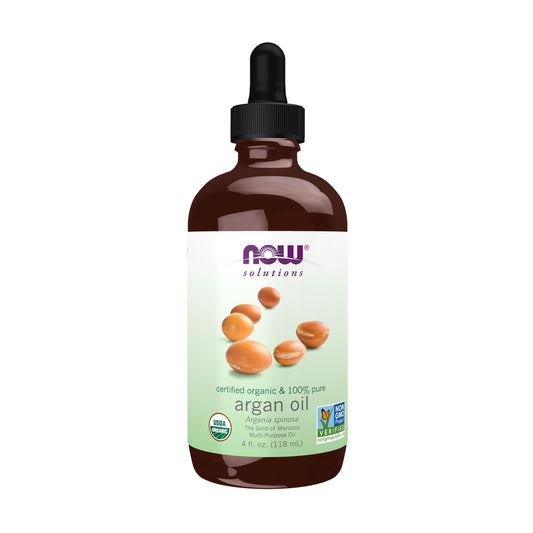 NOW Foods Solutions, Organic Argan Oil, Certified Organic and 100% Pure, "Gold of Morocco" Multi-Purpose Oil, 4-Ounce Beauty & Personal Care NOW Foods