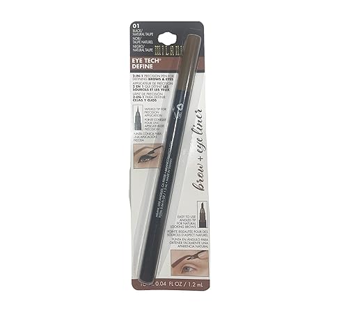 Milani Eye Tech Define - 2-in-1 Brow + Eyeliner Felt-tip Pen, Natural Taupe/Black, 0.04 Fluid Ounce