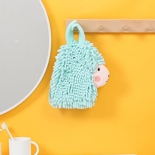 Tyrafry Cute Alpaca Hand Towel with Hanging Loop, Bathroom Animal Towel for Kids, Super Soft Chenille Absorbent Washcloth for Kitchen, Bathroom…
