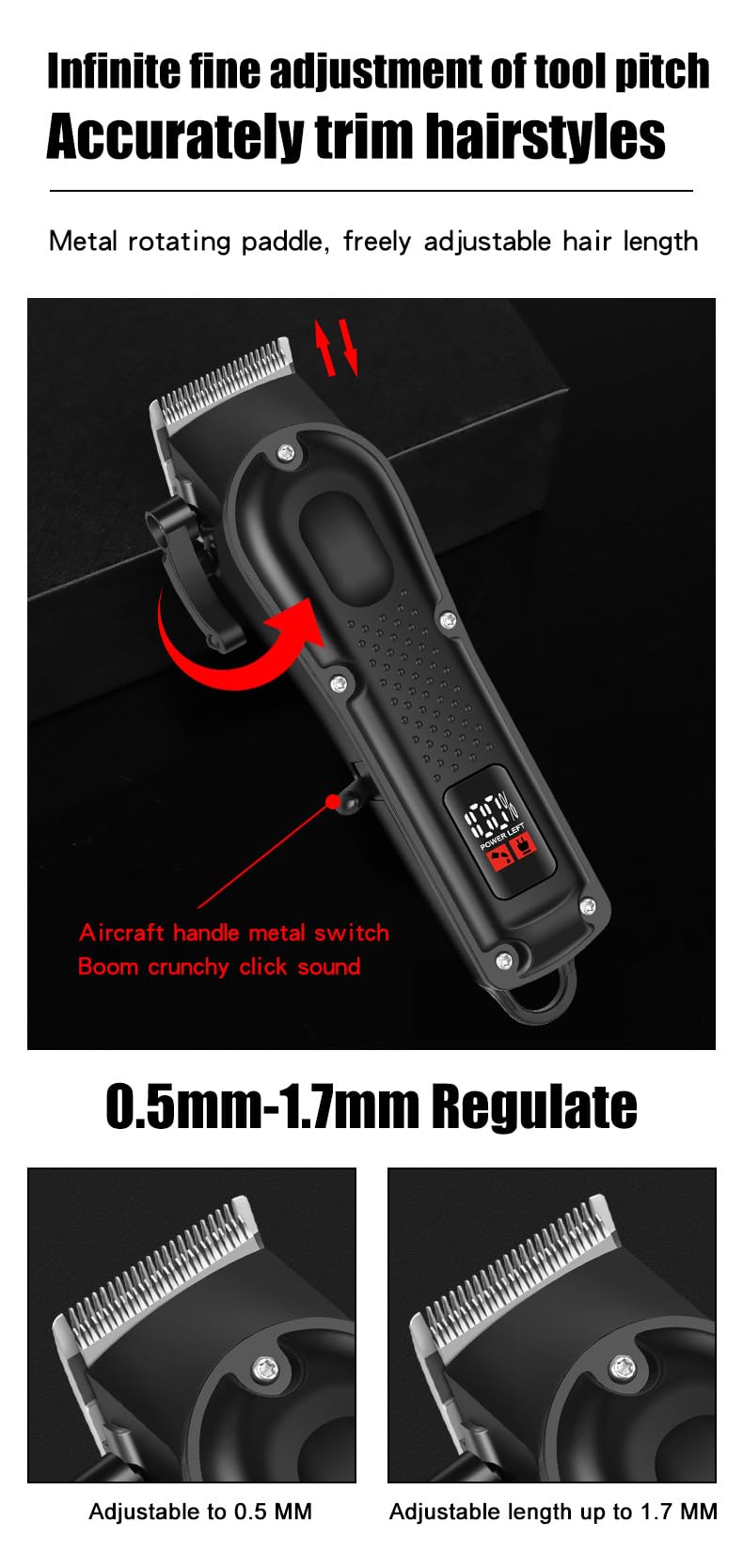 Hair Clippers for Men Professional, Cordless Electric Trimmer with Fast Charging Port, LED Screen, 4 Limit Combs Cutting Kit, Barber & Home Beauty and Personal Care QDKVTNDJZ