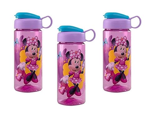 Disney [3-Pack] Minnie Mouse 16.5oz Kids Sullivan Sports Water Bottle, BPA-Free