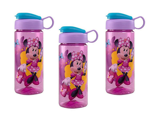 Disney [3-Pack] Minnie Mouse 16.5oz Kids Sullivan Sports Water Bottle, BPA-Free