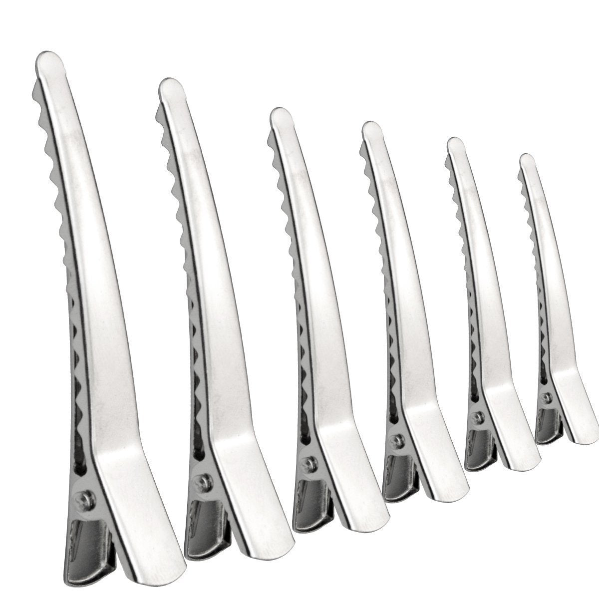 50 Pack 2.36 inches Hair Clips, Marrywindix Silver Metal Alligator Hair Pins Teeth Bows Hair Clips Hairdressing Salon Hair Grip DIY Accessories