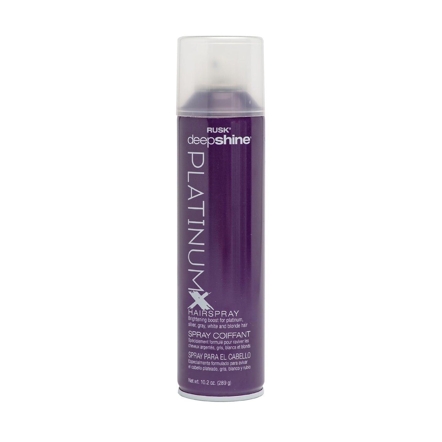 RUSK Deepshine PlatinumX Hairspray, Fast-Drying Finishing Spray, All-Day Humidity Resistance Provides Strong Hold, Shape, and Body for a Shiny Look