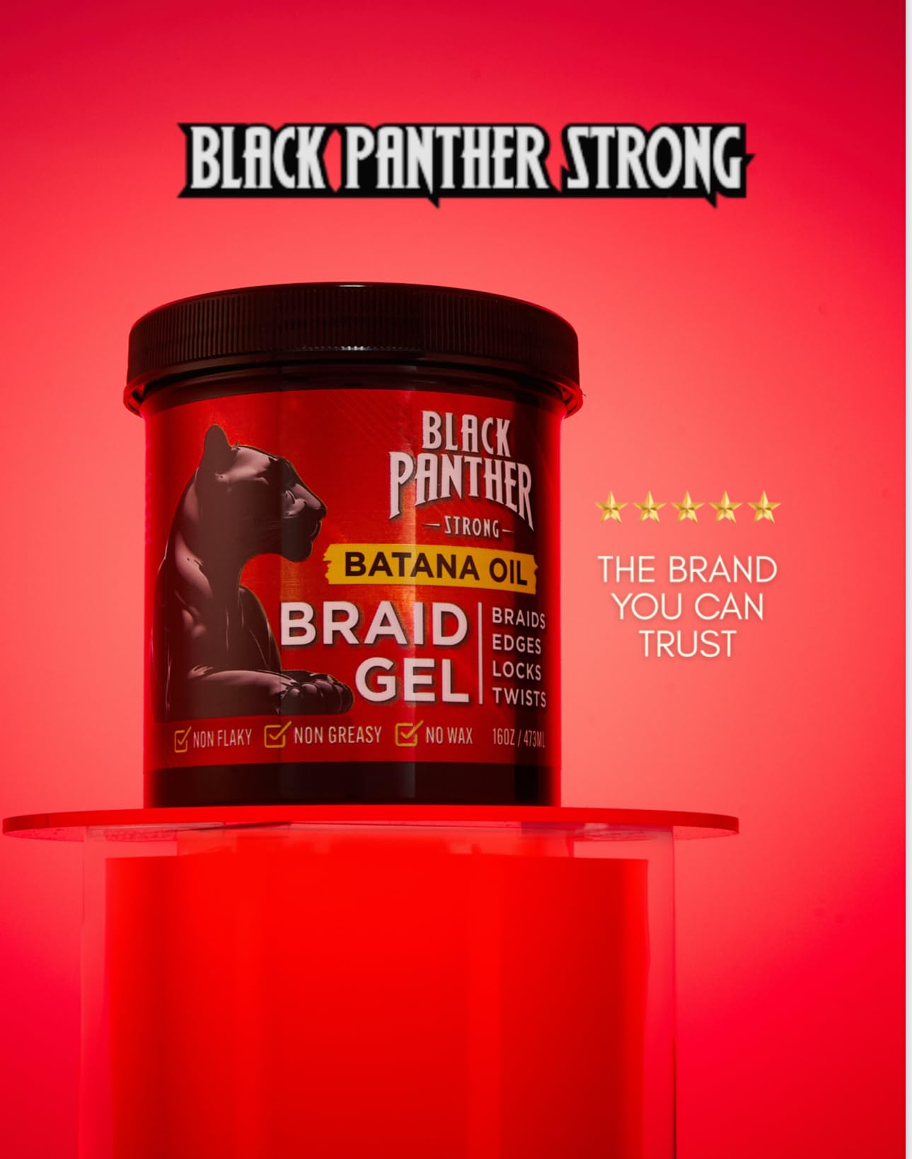 BLACK PANTHER STRONG DIAMOND EDGES Strong Edge Control With Batana Oil For 4c Natural And Relaxed Hair Non Flaky, No White Cast, Healthy Edges 4 oz Beauty & Personal Care BLACK PANTHER STRONG DIAMOND EDGES