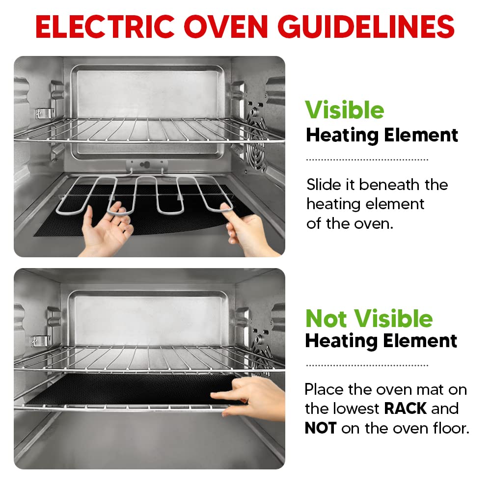 2-Pack Large Heavy-Duty Nonstick Teflon Oven Liners – 17"x25", BPA & PFOA-Free, for Electric, Gas, Microwave & Grill Use