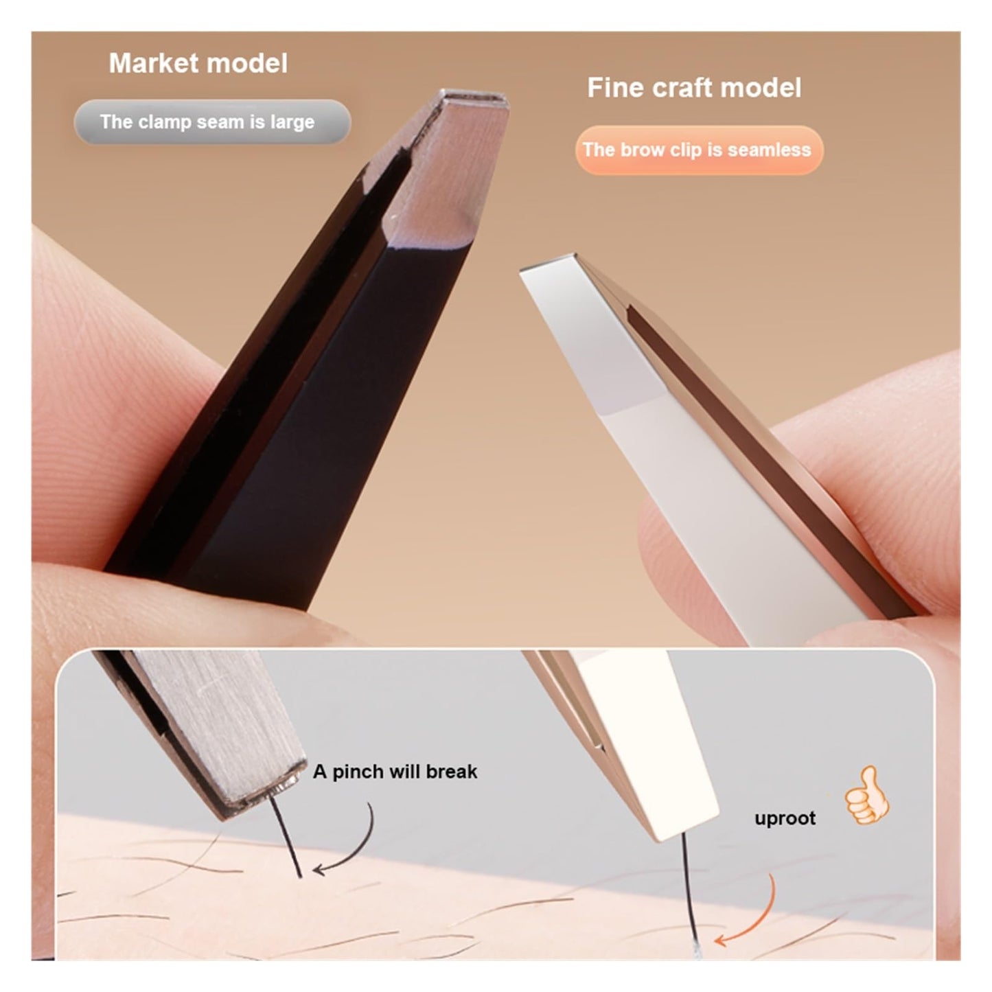 Eyebrow Tweezers Eyebrow Plucking Beard Artifacts False Eyelash Tweezers(Golden Morden) Beauty and Personal Care ZYCZYCZZ