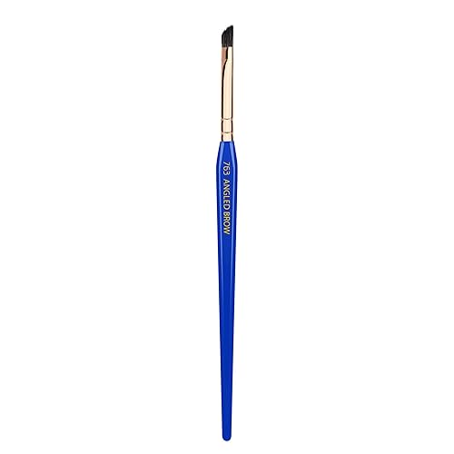 Bdellium Tools Professional Makeup Brush - Golden Triangle 763 Angled Brow - With All Vegan and Soft Synthetic Fibers, For Defining Eyebrows (Blue